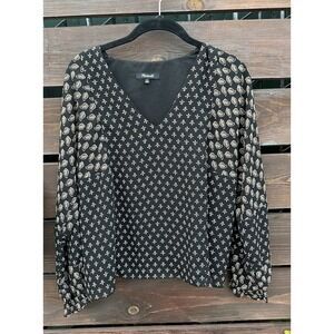 Madewell Womens Long Sleeve Sheer Blouse‎ Size Small